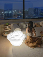 White Rose LED Table Lamp – Sculptural Petal Design for Modern Interiors