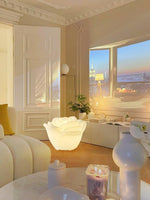 White Rose LED Table Lamp – Sculptural Petal Design for Modern Interiors