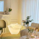 White Rose LED Table Lamp – Sculptural Petal Design for Modern Interiors