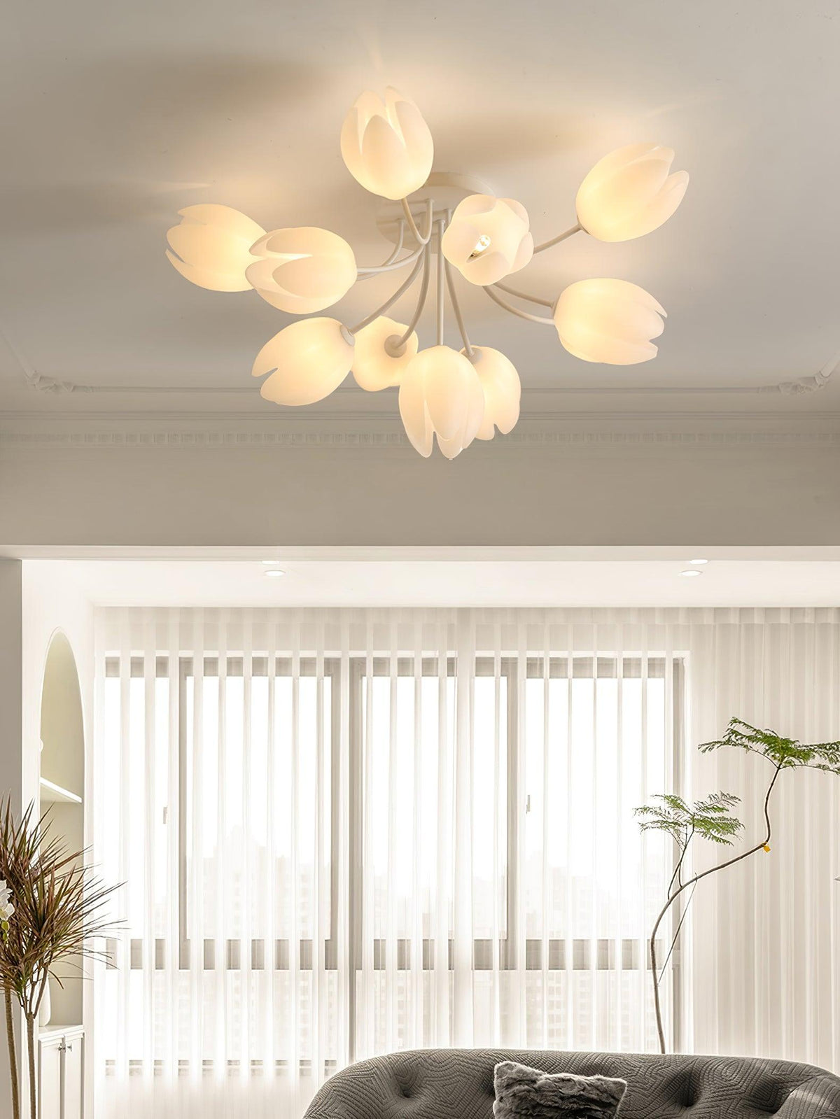 white-tulip-ceiling-light