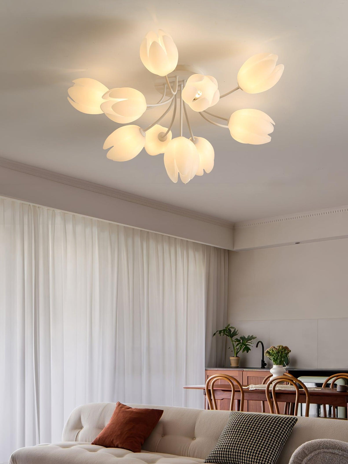 white-tulip-ceiling-light