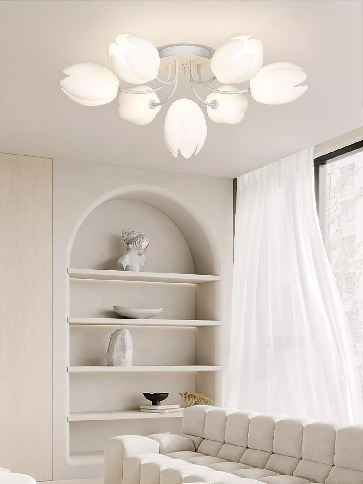 white-tulip-ceiling-light