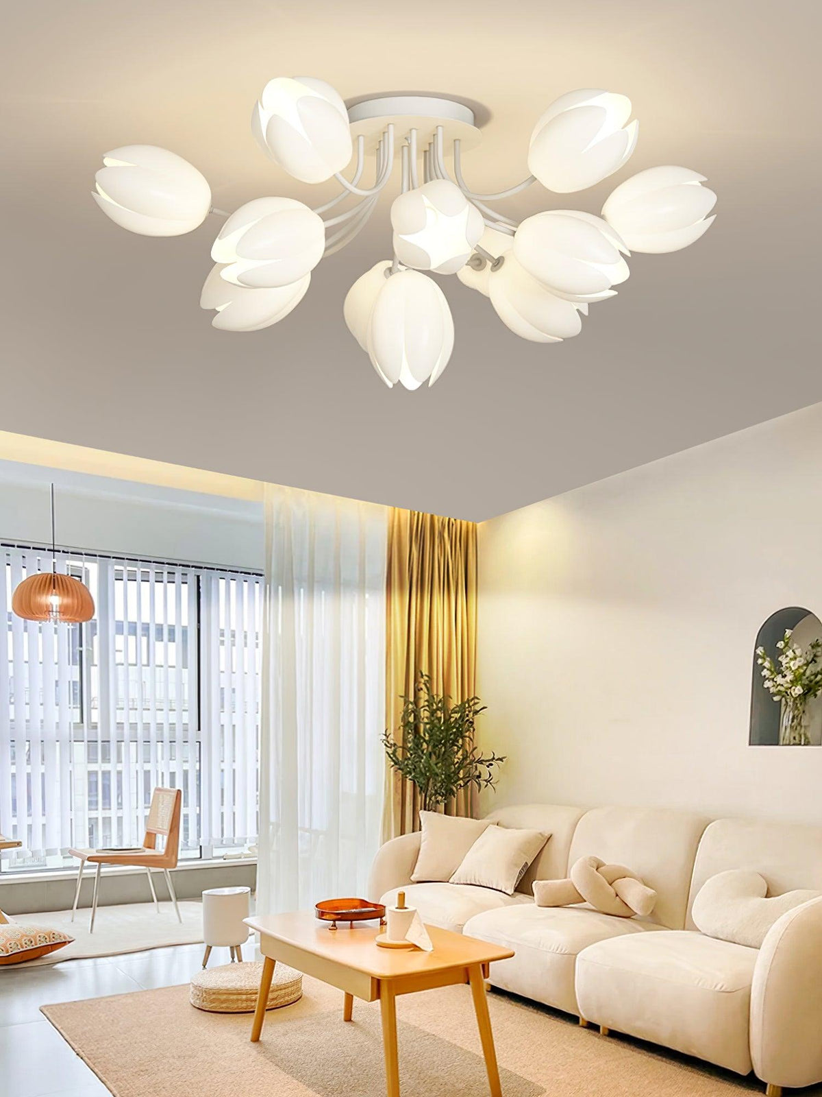 white-tulip-ceiling-light