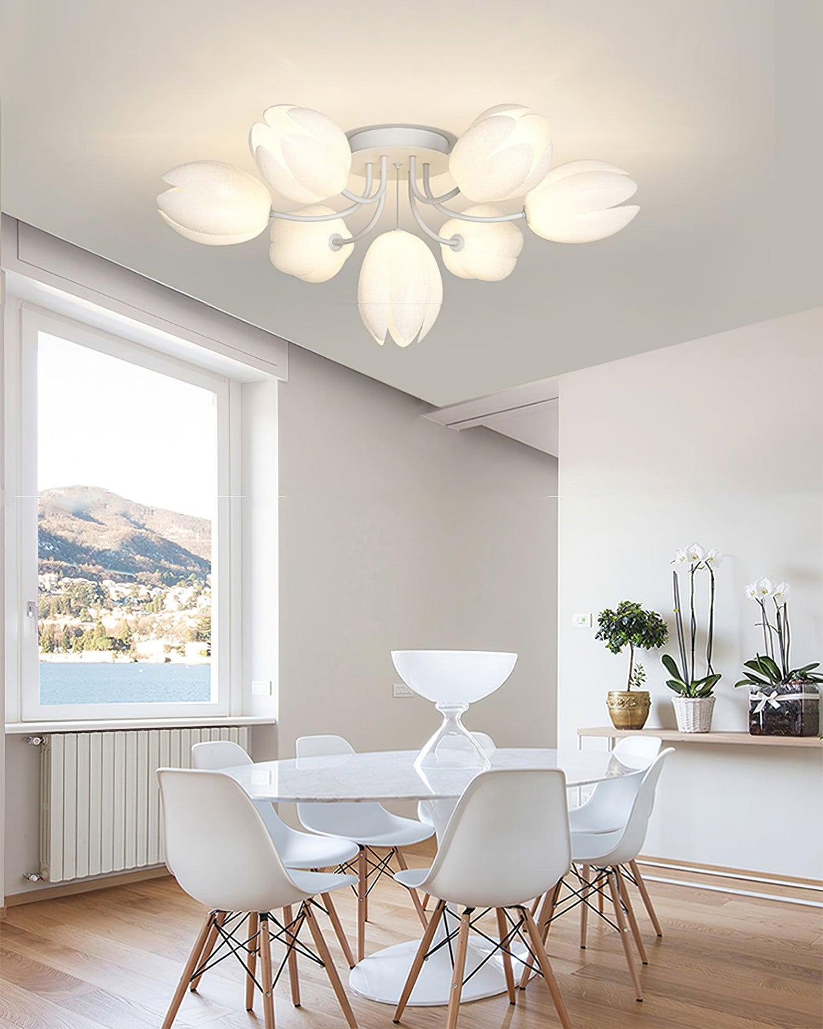 white-tulip-ceiling-light