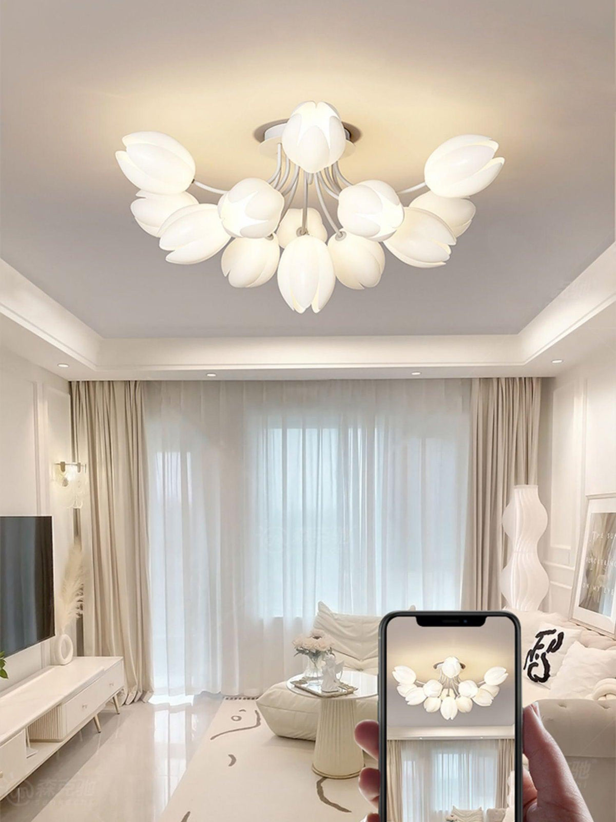 white-tulip-ceiling-light