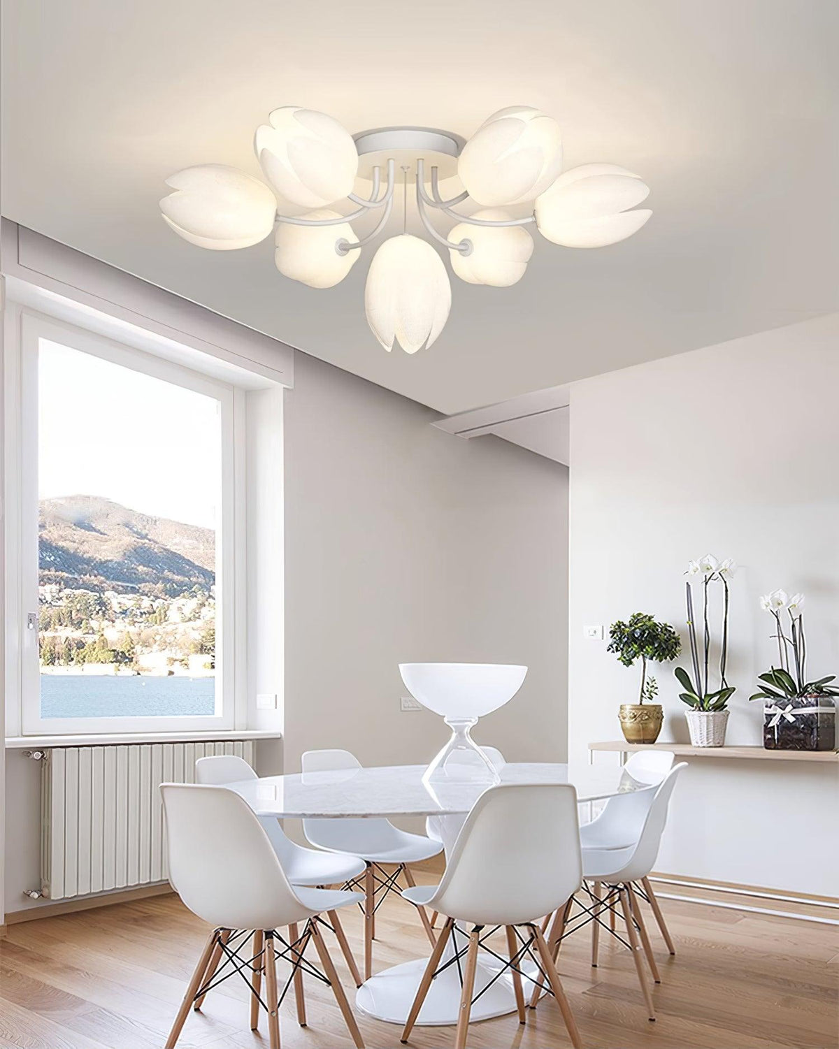 white-tulip-ceiling-light