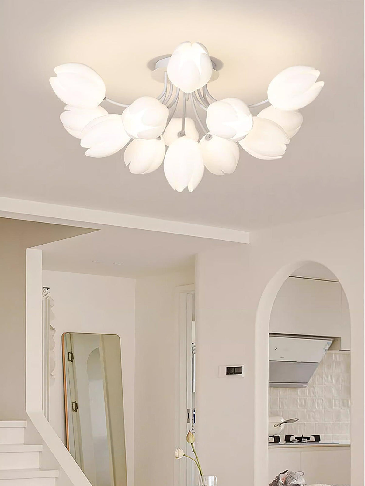 white-tulip-ceiling-light
