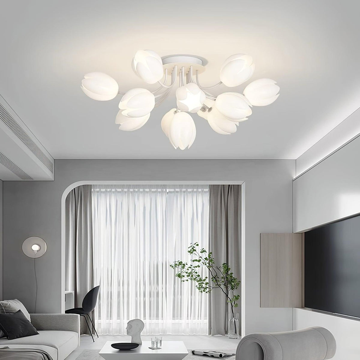 white-tulip-ceiling-light