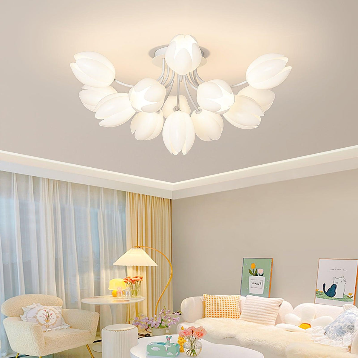white-tulip-ceiling-light
