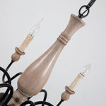 Willowbrook Farmhouse Chandelier – Rustic Wood & Metal 6-Light Pendant