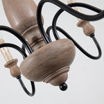 Willowbrook Farmhouse Chandelier – Rustic Wood & Metal 6-Light Pendant