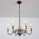 Willowbrook Farmhouse Chandelier – Rustic Wood & Metal 6-Light Pendant
