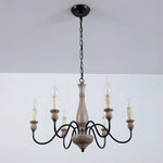 Willowbrook Farmhouse Chandelier – Rustic Wood & Metal 6-Light Pendant