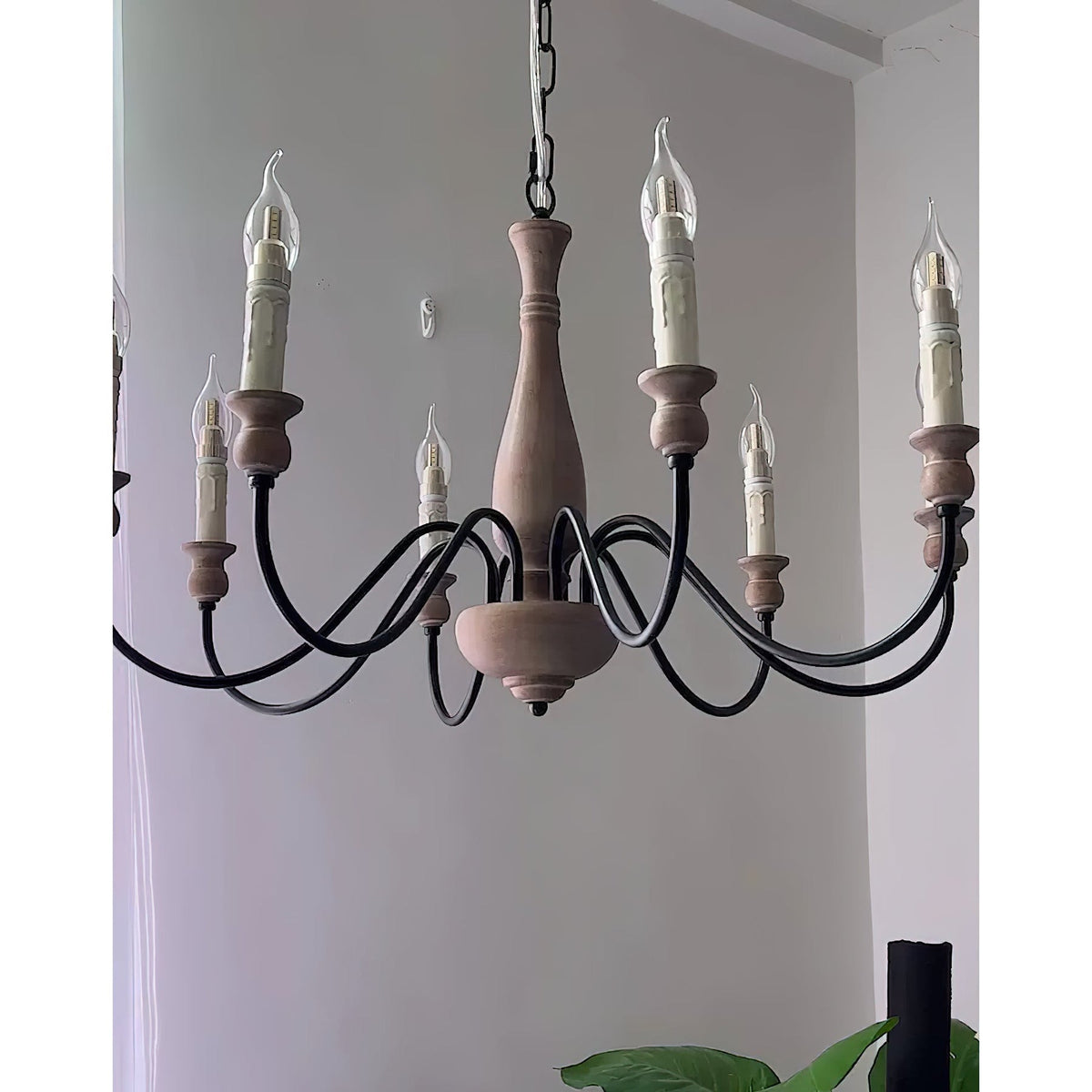 Willowbrook Farmhouse Chandelier – Rustic Wood & Metal 6-Light Pendant
