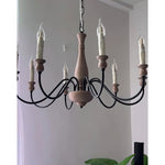 Willowbrook Farmhouse Chandelier – Rustic Wood & Metal 6-Light Pendant