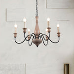 Willowbrook Farmhouse Chandelier – Rustic Wood & Metal 6-Light Pendant