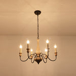 Willowbrook Farmhouse Chandelier – Rustic Wood & Metal 6-Light Pendant