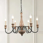Willowbrook Farmhouse Chandelier – Rustic Wood & Metal 6-Light Pendant