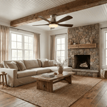 Windara Ceiling Fan with LED Light, Walnut & Nickel, 56"