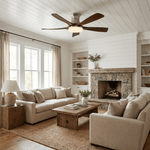 Windara Ceiling Fan with LED Light, Walnut & Nickel, 56"