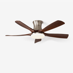 Windara Ceiling Fan with LED Light, Walnut & Nickel, 56"