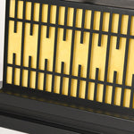 Window Grille Outdoor Post Light in Black & White with Alabaster Panels