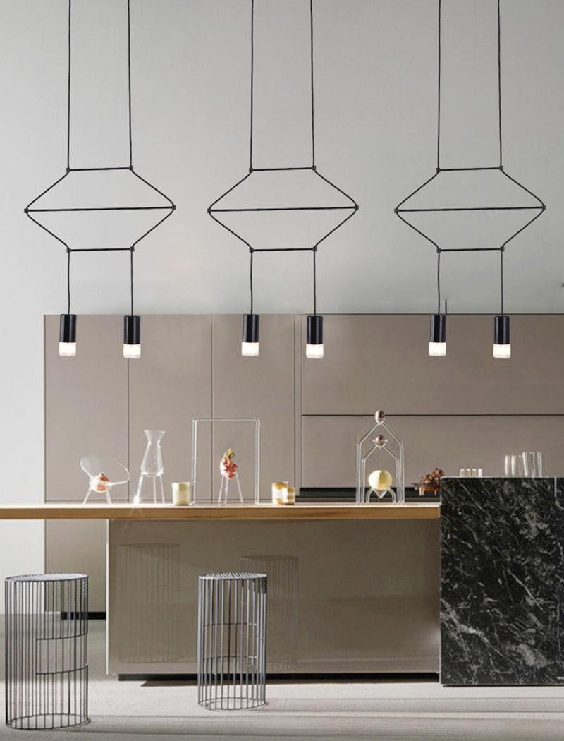 Line Art Pendant Light – Modern Linear LED Chandelier