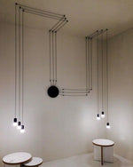 Line Form Pendant Light – Minimalist Geometric LED Chandelier