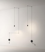 Line Form Pendant Light – Minimalist Geometric LED Chandelier