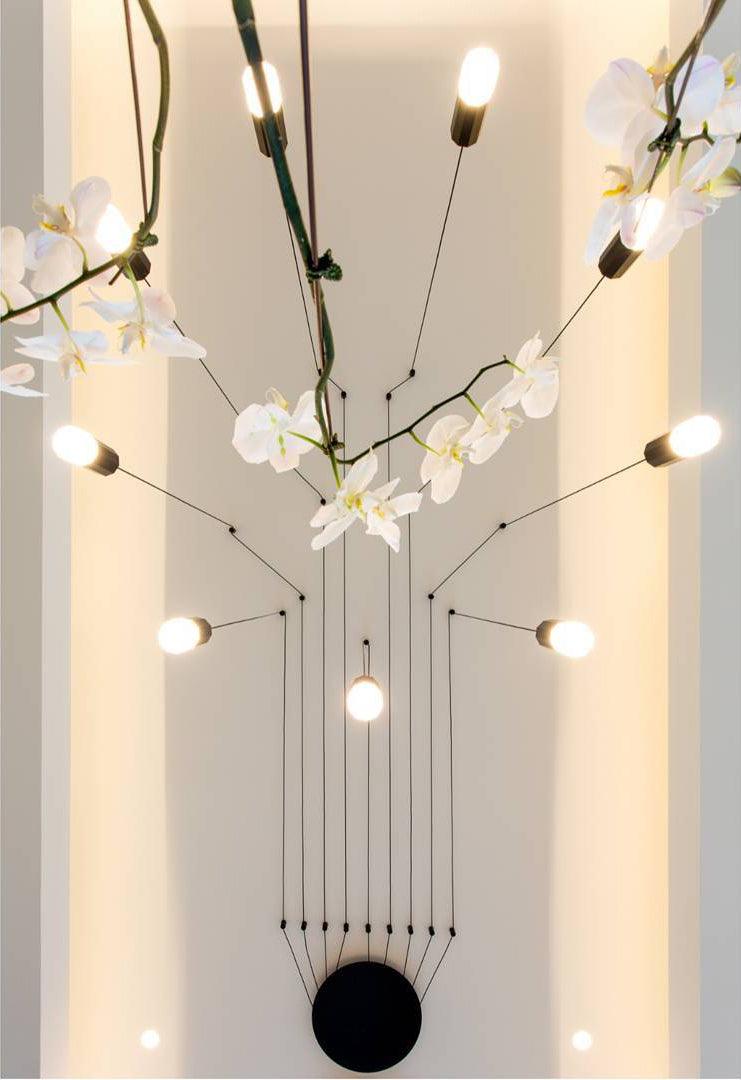 Line Form Pendant Light – Minimalist Geometric LED Chandelier
