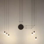 Line Form Pendant Light – Minimalist Geometric LED Chandelier
