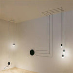 Line Form Pendant Light – Minimalist Geometric LED Chandelier