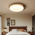 Walnut Wood Accent LED Flush Mount Ceiling Light