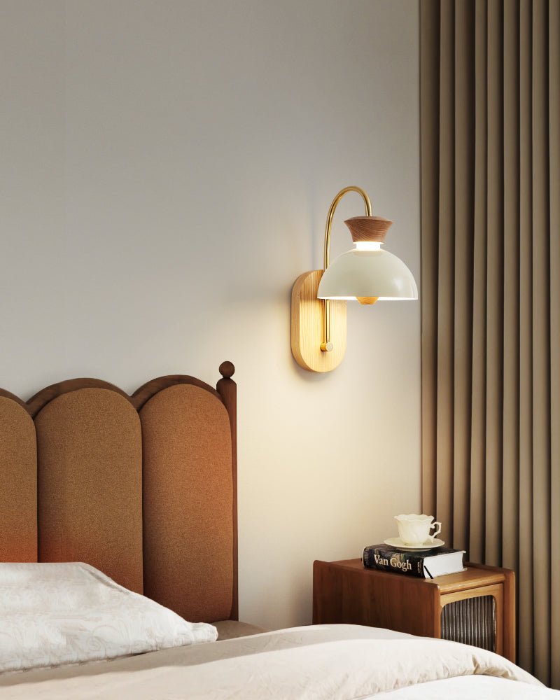 Arc Wood Wall Sconce with Integrated LED — Modern Minimalist Lighting