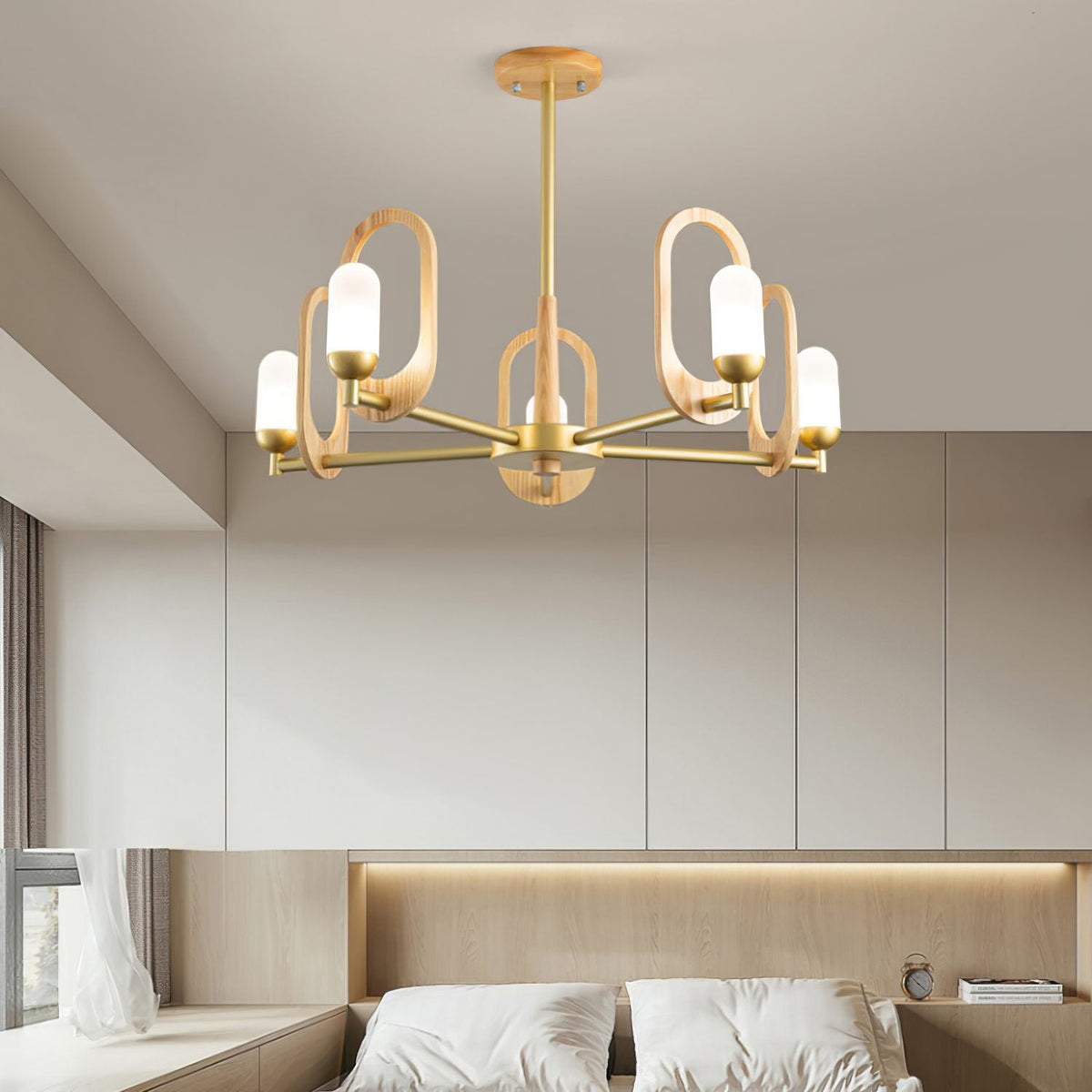 Wood Art Halo Chandelier