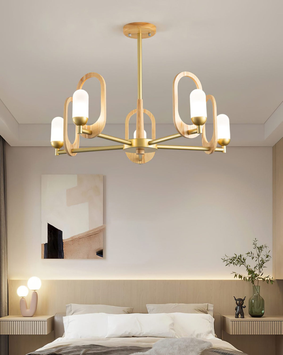 Wood Art Halo Chandelier
