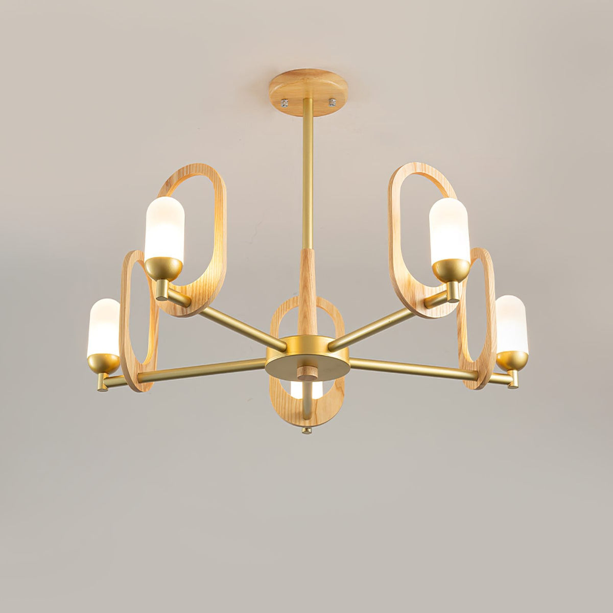 Wood Art Halo Chandelier