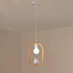 Wood Bird Resin Pendant Light
