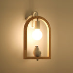 Wood Bird Resin Wall Light