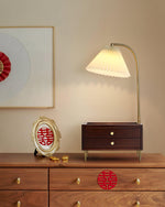 Reclaimed Wood Drawer Table Lamp with Fabric Shade