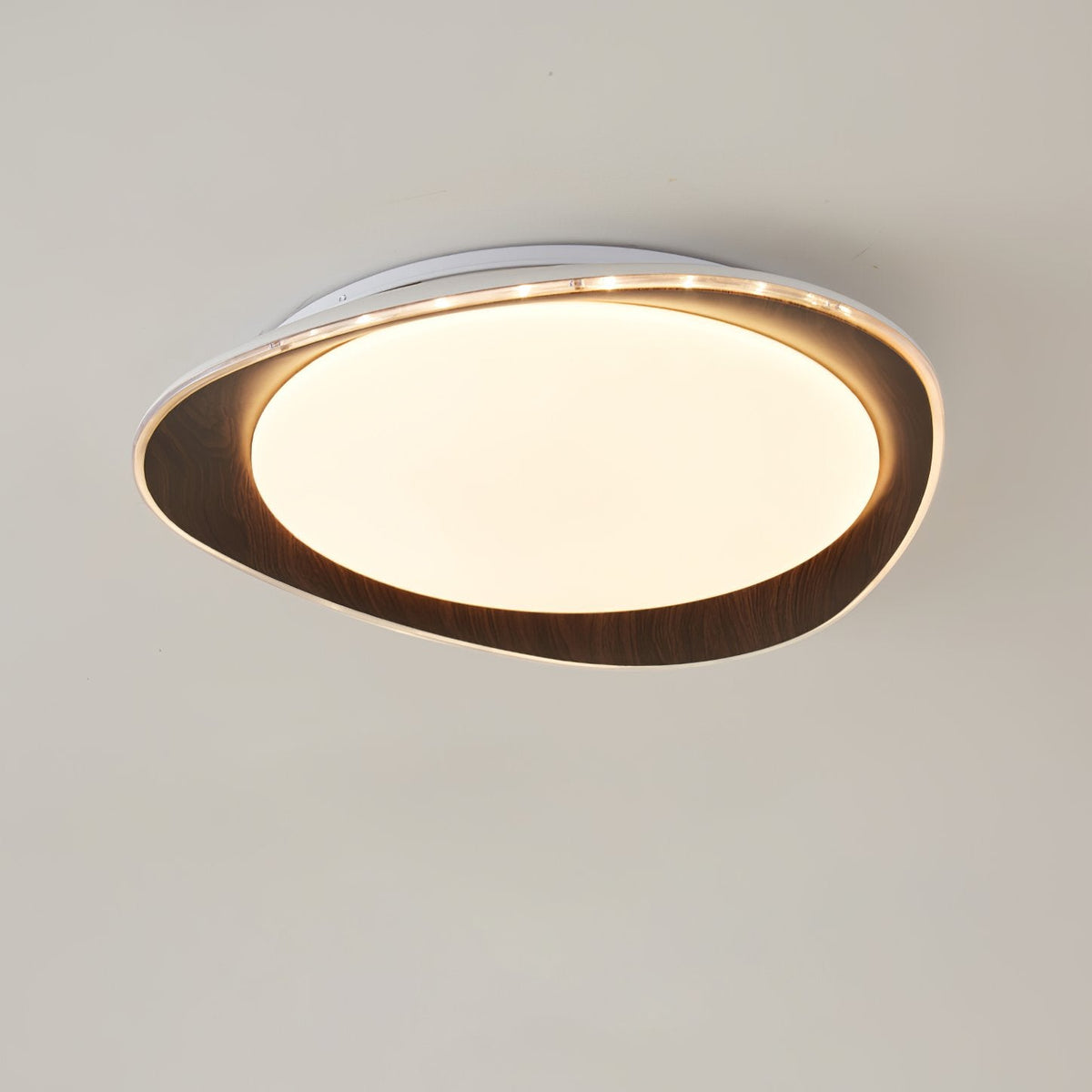 Wood Grain Flying Cake Ceiling Lamp