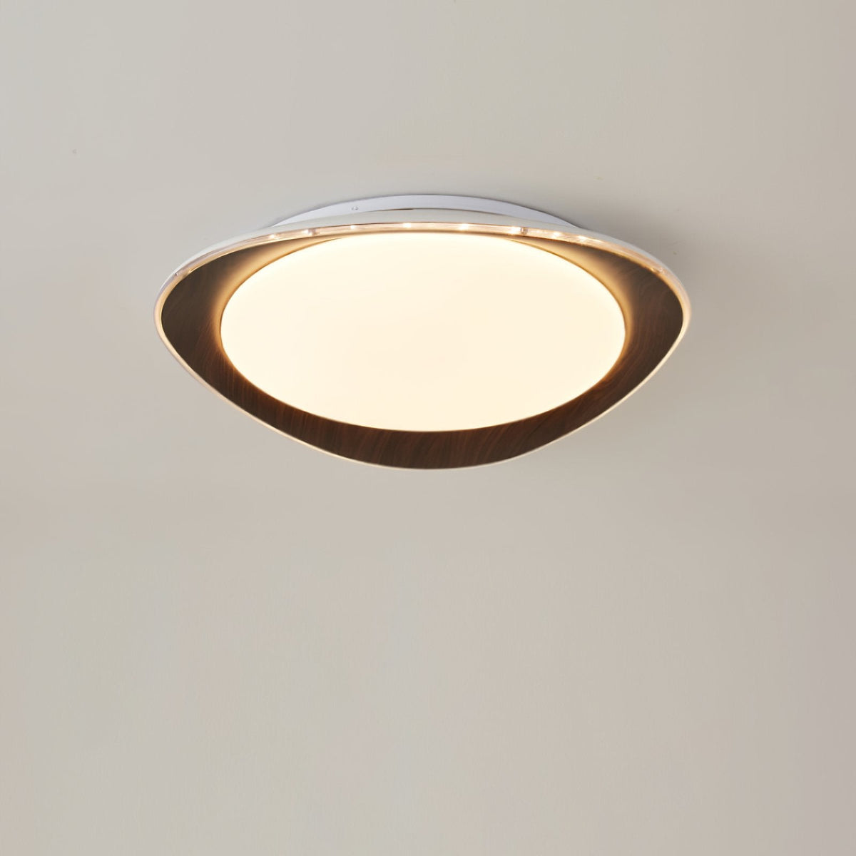 Wood Grain Flying Cake Ceiling Lamp