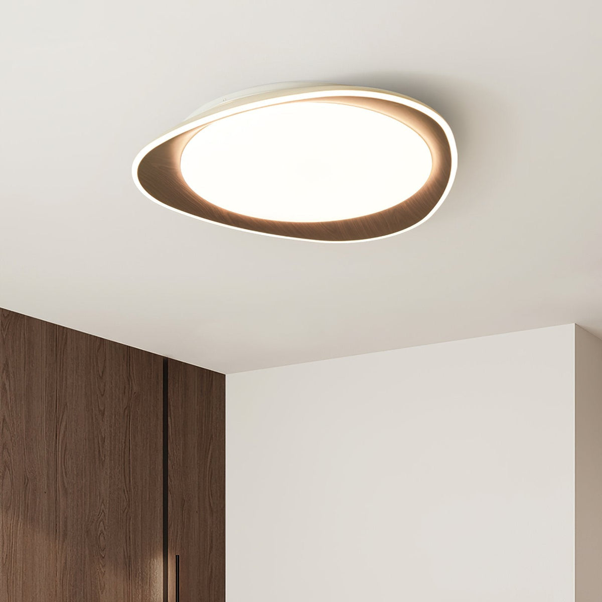Wood Grain Flying Cake Ceiling Lamp