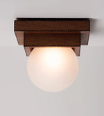 Layered Wood Globe Wall Sconce | Modern LED Wall Light for Bedroom & Living Room