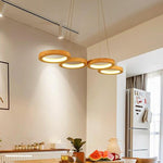 Wooden Multi Ring Pendant Light