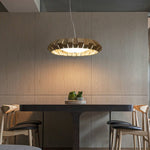 Artisan Wood Ring Chandelier with Integrated LED