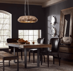 Artisan Wood Ring Chandelier with Integrated LED