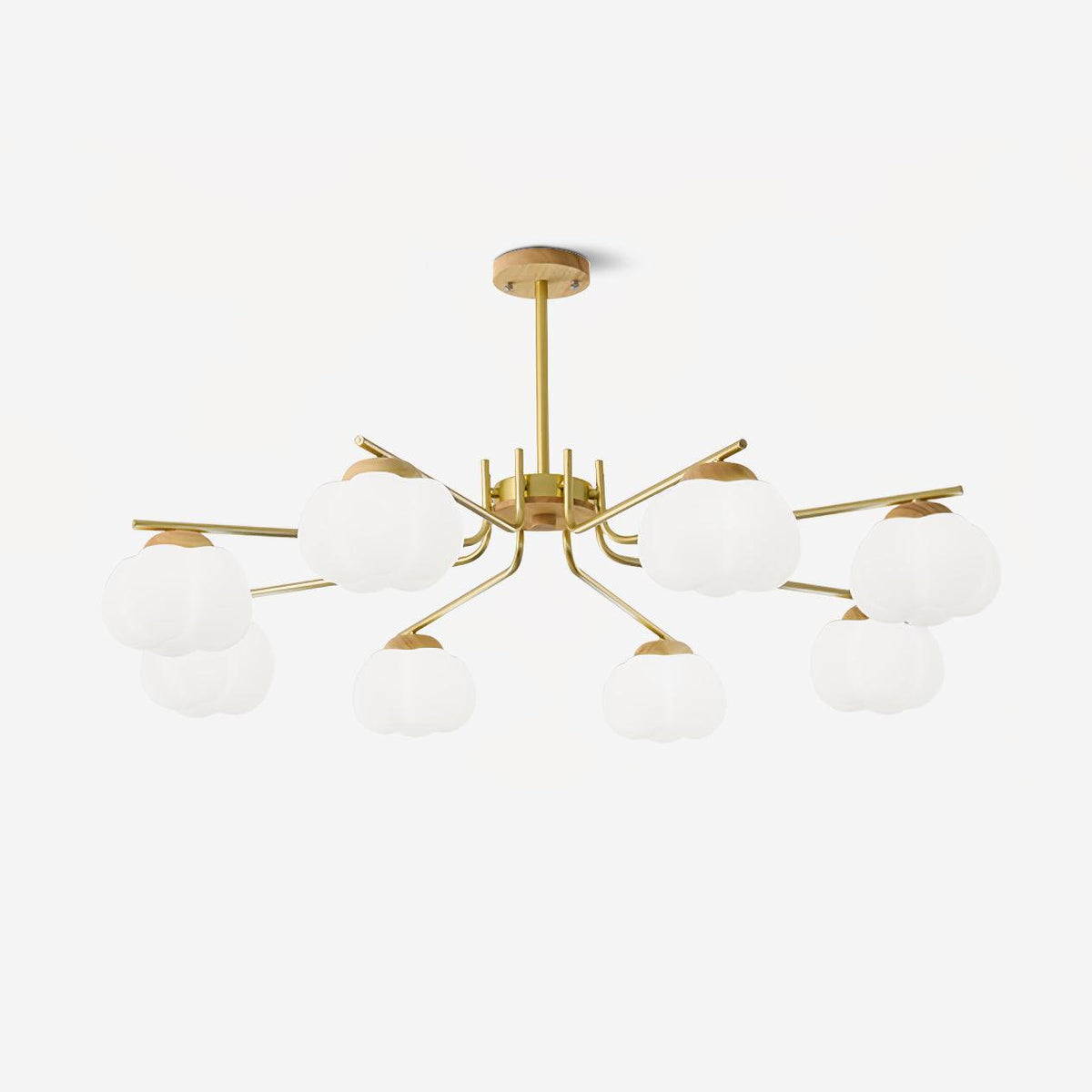 Modern Gold and White Globe Chandelier for Living and Dining Rooms