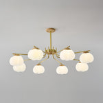 Modern Gold and White Globe Chandelier for Living and Dining Rooms