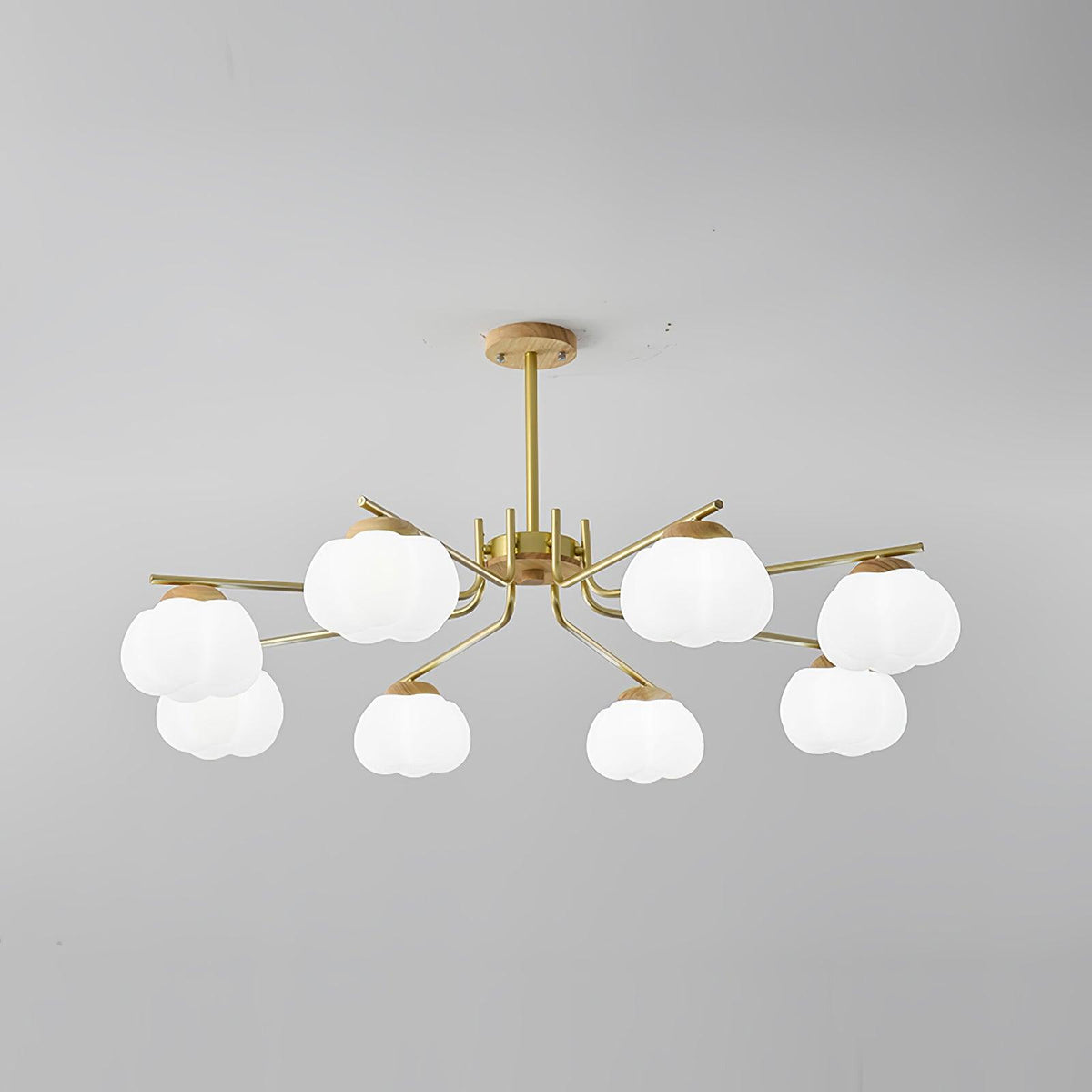 Modern Gold and White Globe Chandelier for Living and Dining Rooms